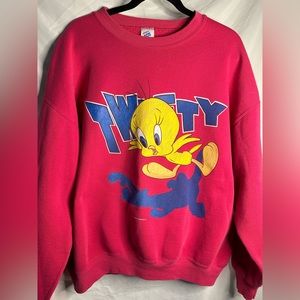 Vintage tweety pink crewneck